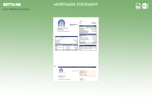 Модерен стил Шаблон за извод за хипотека на Авганистан Да Авганистан Банка